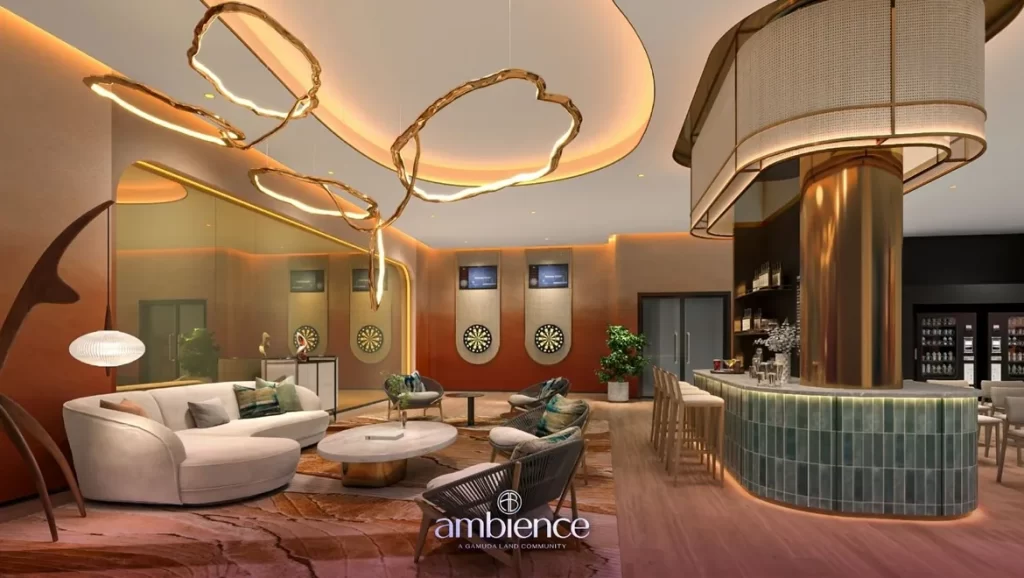 Khu vực sảnh Lounge đón tiếp khách tiện ích Ambience Hải Phòng tầng 1