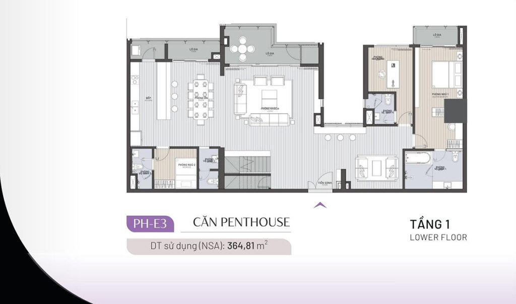 Layout Penthouse Ambience Gamuda Hải Phòng tầng 1