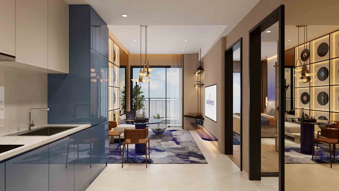 Căn hộ mẫu 1 phòng ngủ 42 m² tại Ambience Hải Phòng.