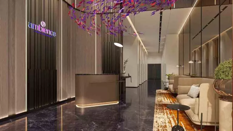 Sảnh lễ tân đón tiếp cư dân tại Ambience Hải Phòng