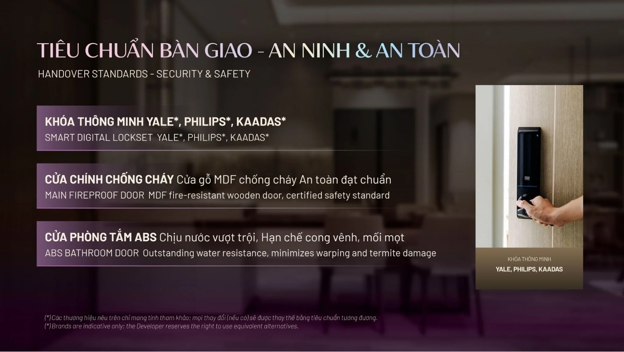 Tiêu chuẩn bàn giao Ambience Hải Phòng an ninh an toàn 